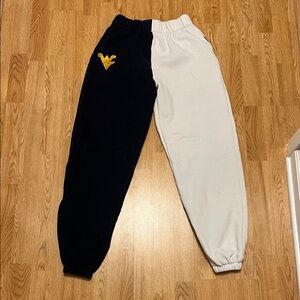 Women’s Two-Tone Joggers - Dark Blue and White